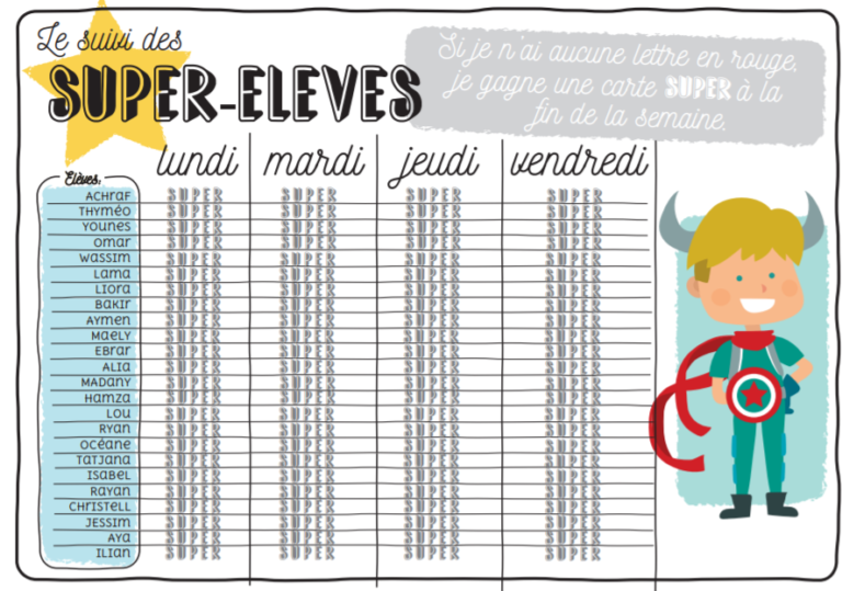 Ceintures de comportement et Super Elèves - Orphéecole