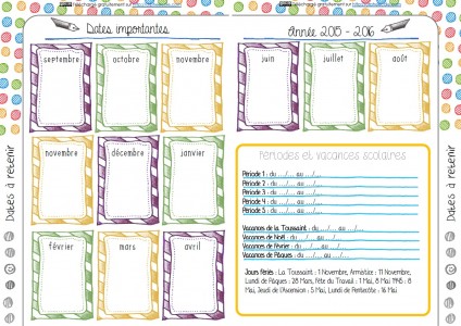 Cahier de planification (cahier journal, relevé de notes, calendrier etc…)  - Orphéecole