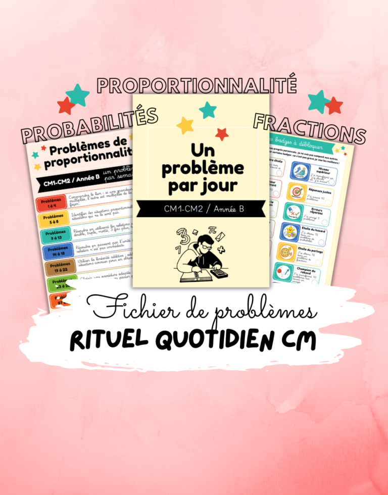 Problefme Un problème par jour : fichier pour les CM - Orphéecole